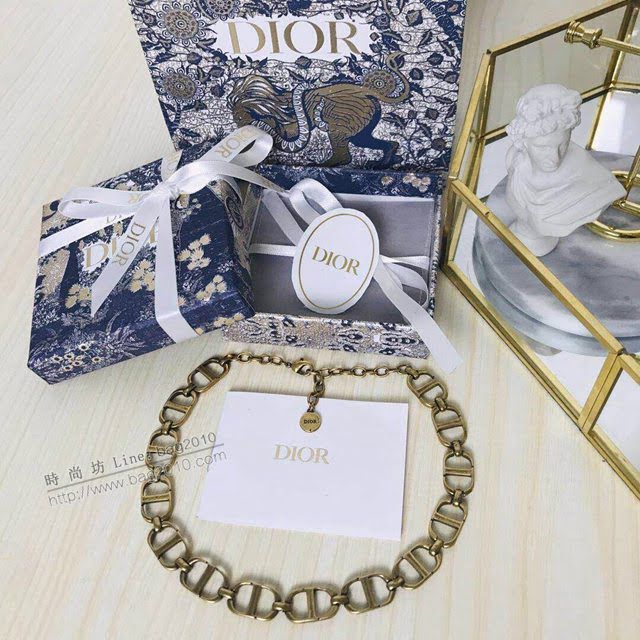 Dior飾品 迪奧經典熱銷爆款復古金色女項鏈  zgd1142